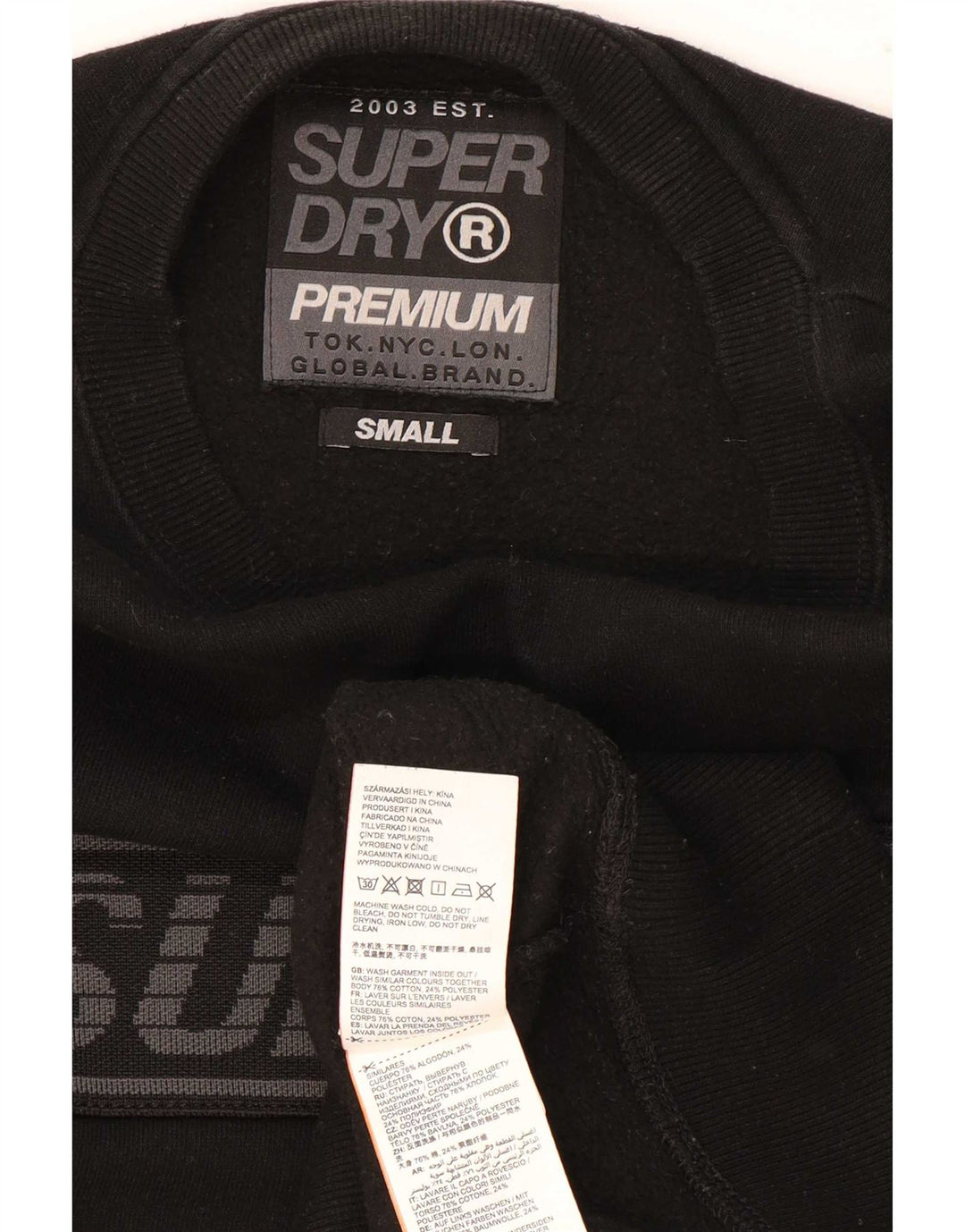 Superdry Sudadera Estampada Con Estampado De Algodón Negro Para Hombre