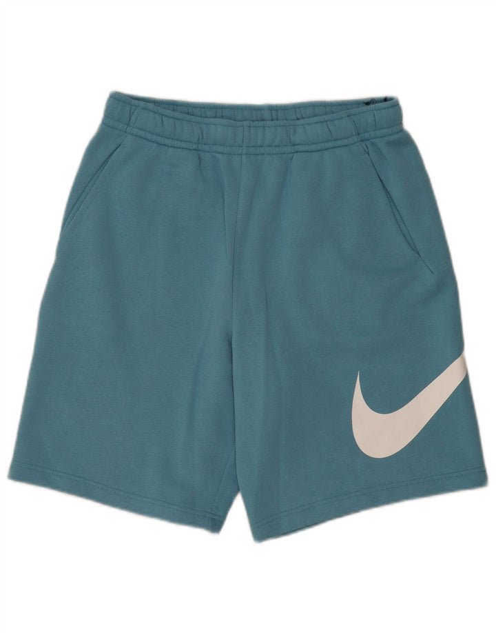 Pantalones cortos deportivos con estampado gráfico de algodón azul medio para hombre Nike