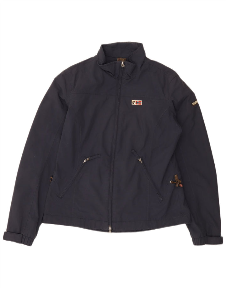 Napapijri Chaqueta impermeable para mujer UK 40 Mediana Azul marino Poliamida
