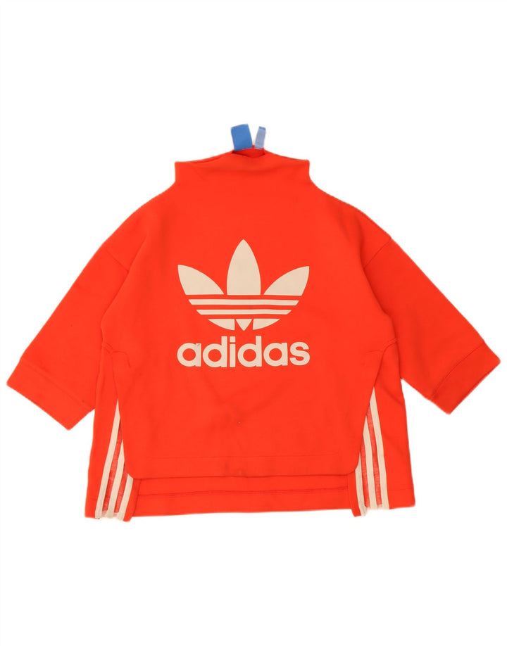 Adidas - Sudadera con gráfico de gran tamaño para mujer, talla 10, color rojo