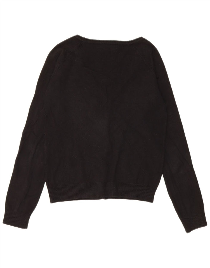 Zara Mujer Cárdigan Suéter UK 12 Mediano Negro