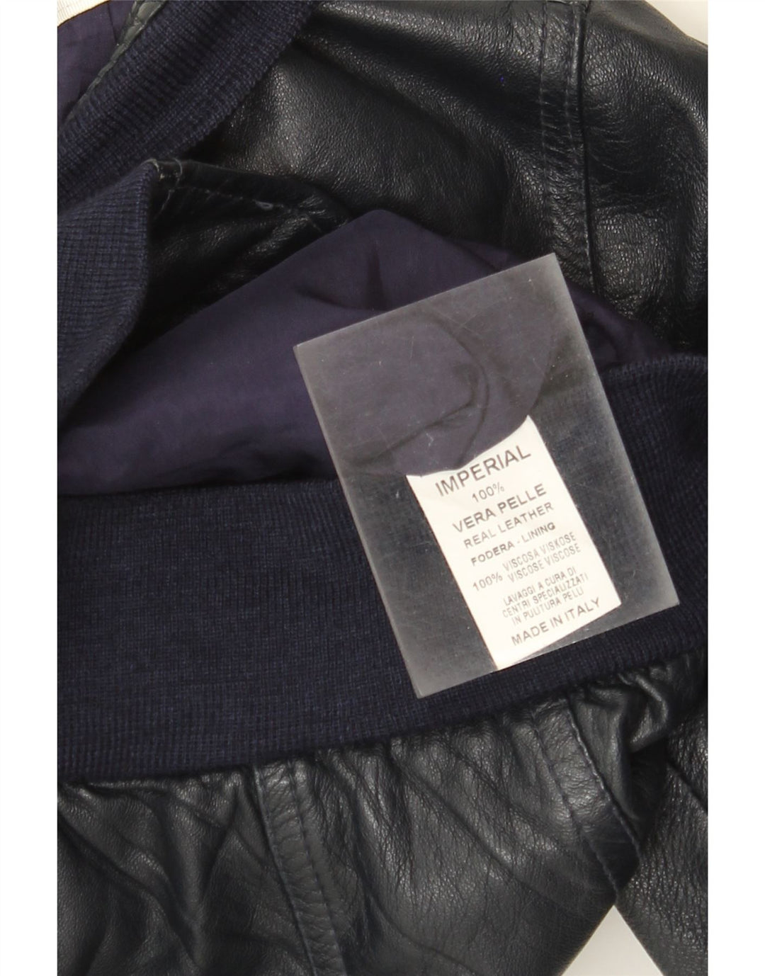Chaqueta de cuero imperial para mujer Reino Unido 12 Cuero azul marino mediano