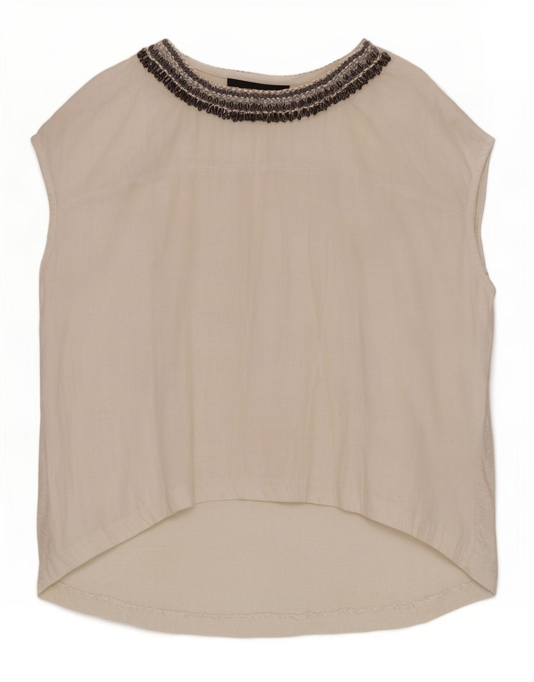 Zara Mujer Blusa Extragrande Top UK 10 Small Blanco