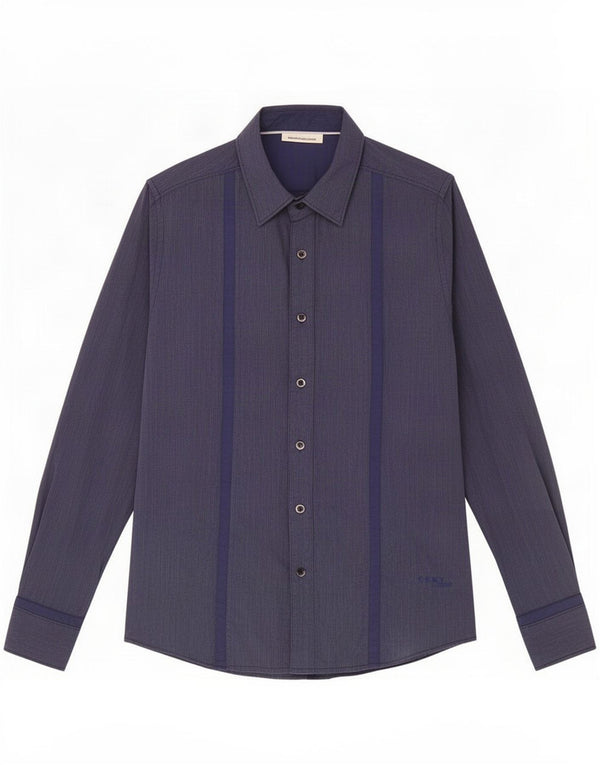 Camisa Dkny Hombre Small Azul Marino Rayas Algodón