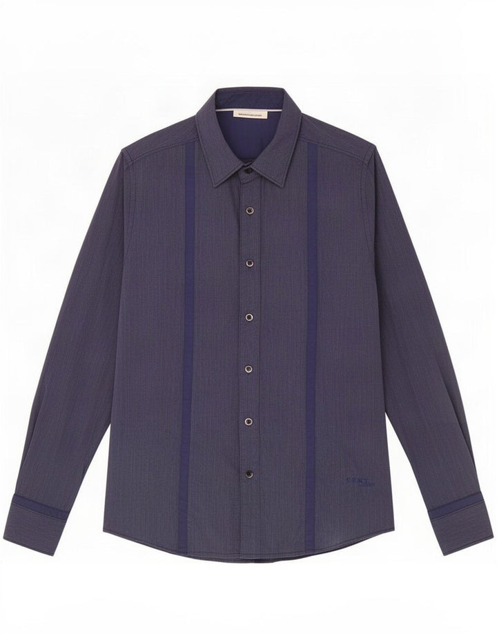 Camisa Dkny Hombre Small Azul Marino Rayas Algodón