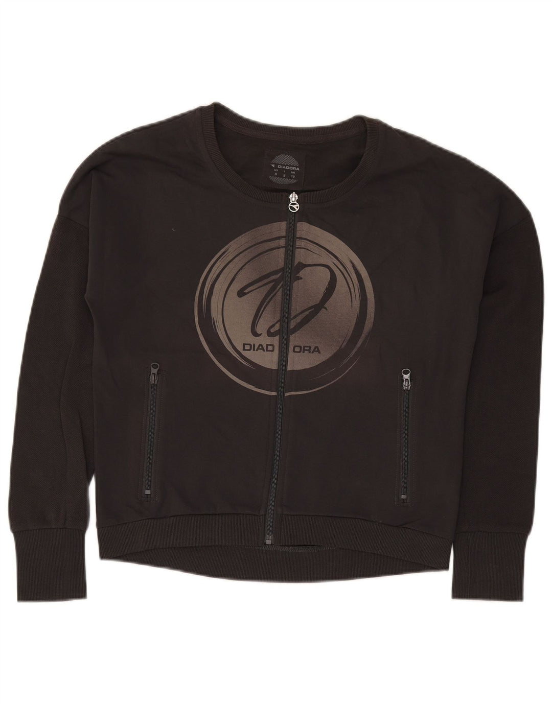 Diadora Chaqueta de chándal con gráfico extragrande para Mujer UK 10 Small Black