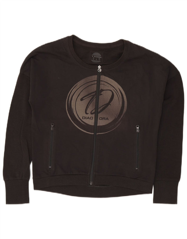 Diadora Chaqueta de chándal con gráfico extragrande para Mujer UK 10 Small Black