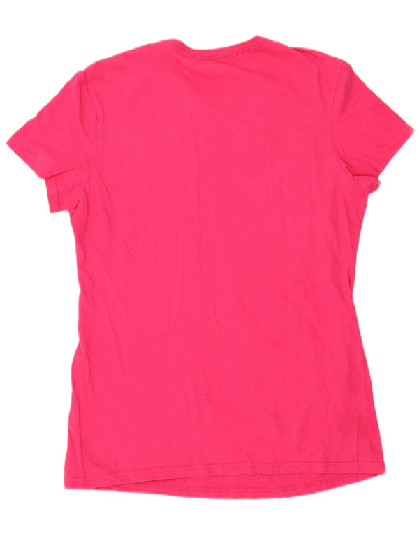 Adidas Camiseta gráfica para mujer Top UK 46 Large Pink Cotton