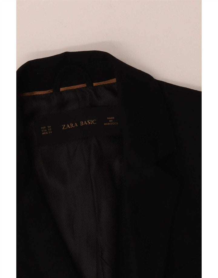 Zara Mujer Chaqueta Blazer De 1 Botón EU 34 2XS Poliéster Rojo