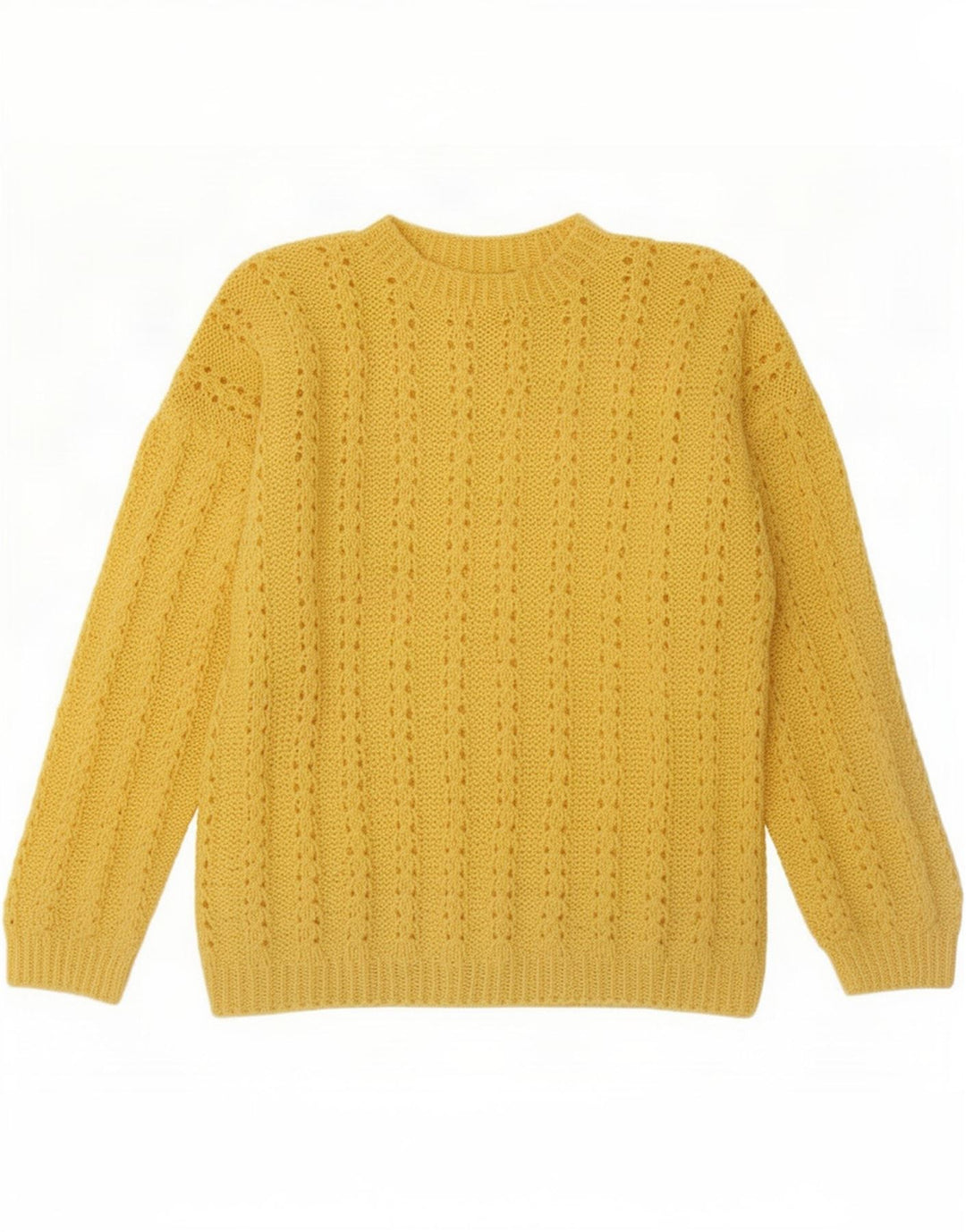 Vintage hombres tortuga cuello jumper suéter grande amarillo