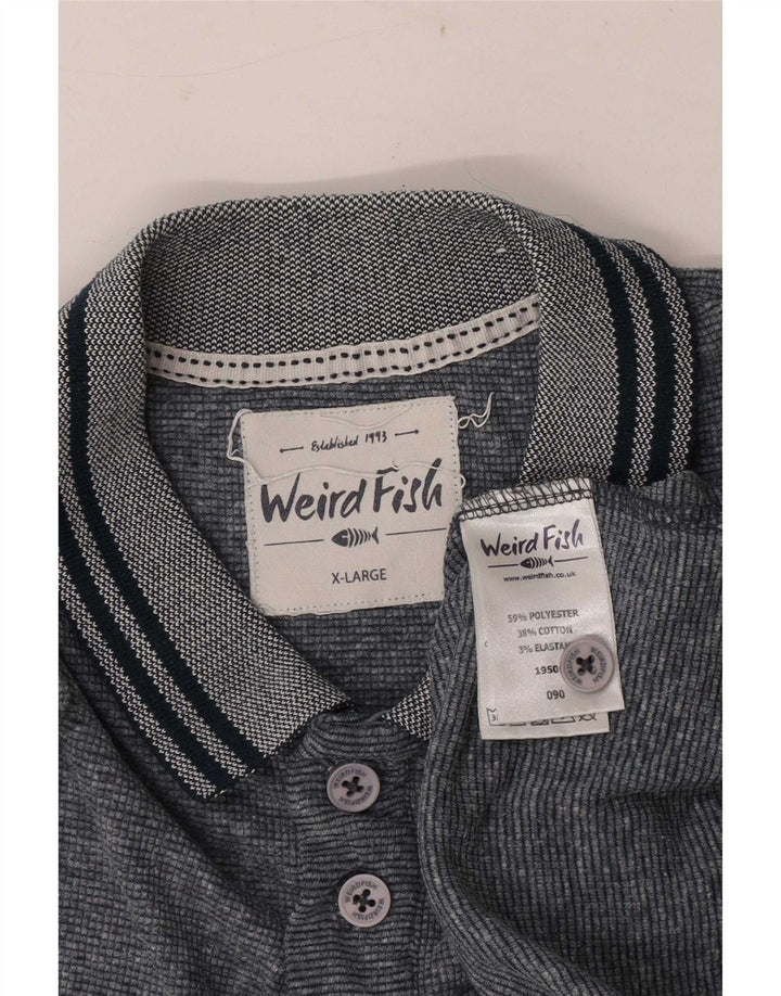 Weird Fish Polo Hombre XL Poliéster Moteado Gris