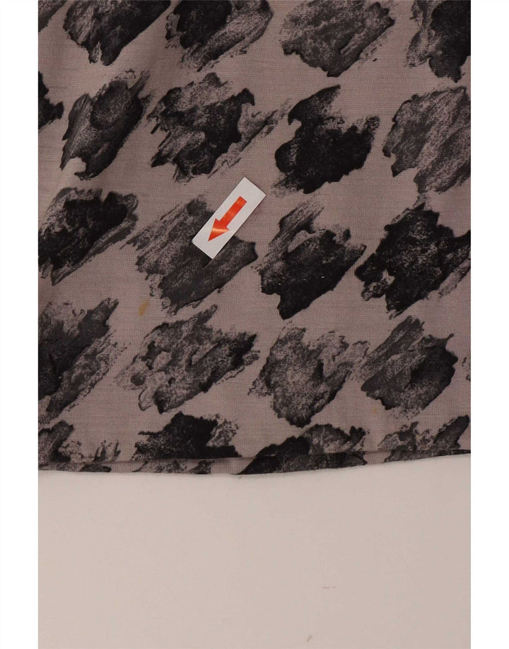 Vintage mujer patrón abstracto A-Line falda IT 44 Medio W28 Gris