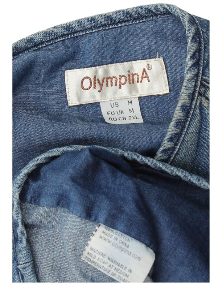Olympia - Chaleco vaquero utilitario para hombre, talla 38, algodón azul medio
