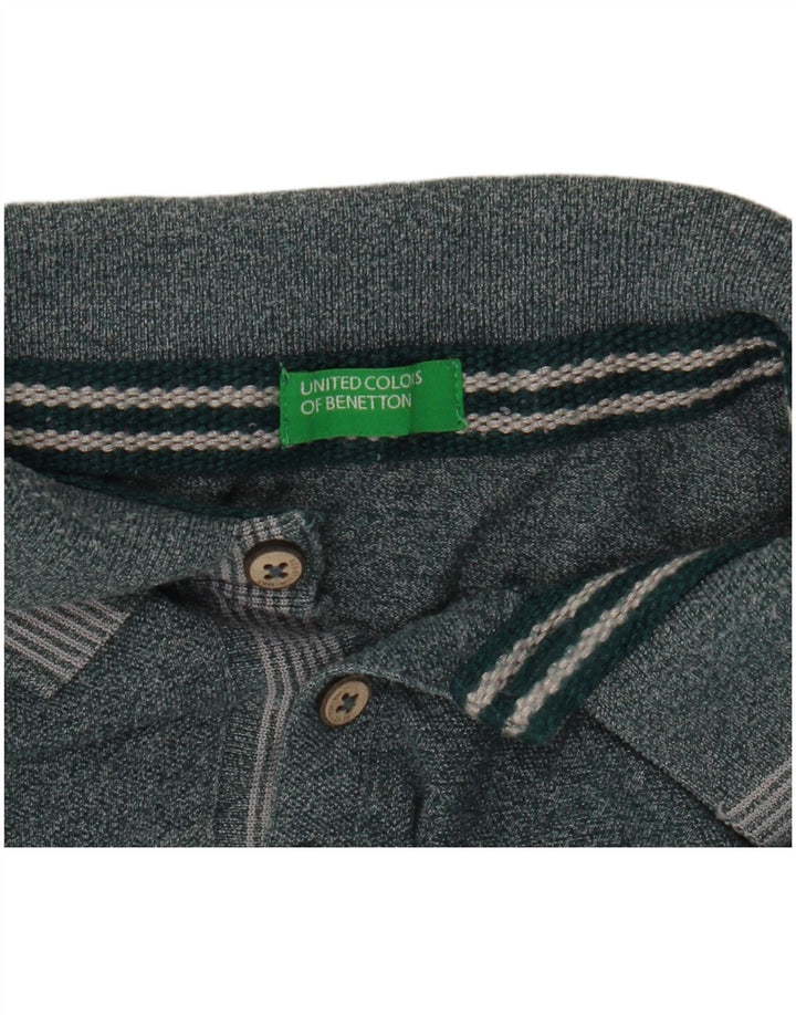 Benetton Polo Gráfico Con Motivos Verdes Medio