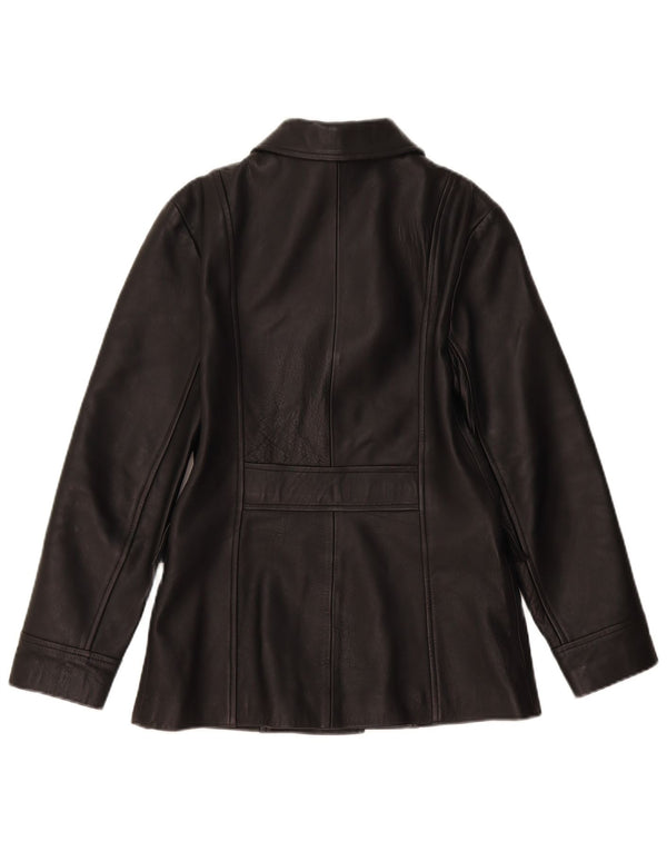 Bruno's Of London Chaqueta de cuero para mujer UK 42 Mediana Negra Clásica