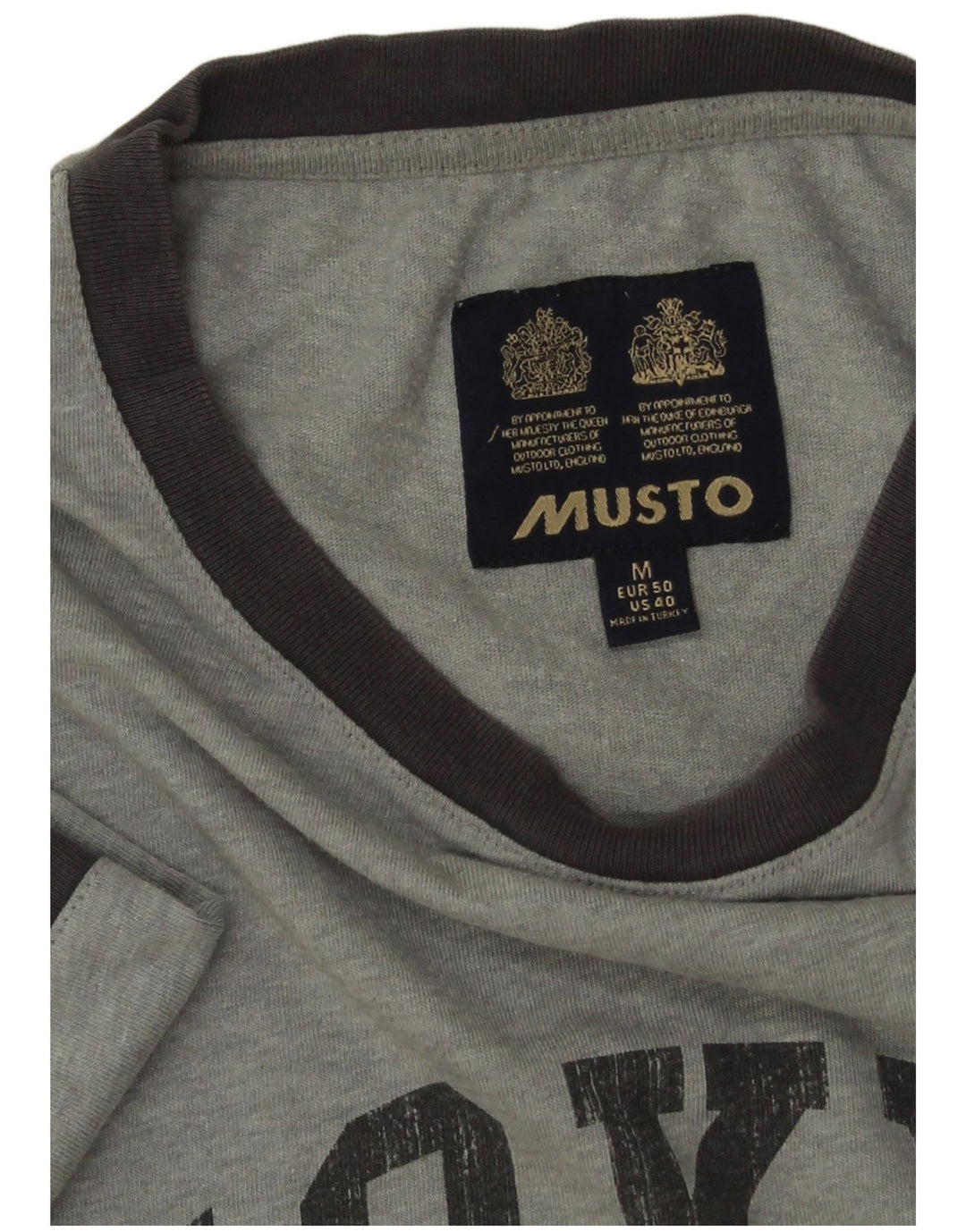MUSTO Camiseta gráfica para hombre Top gris medio moteado