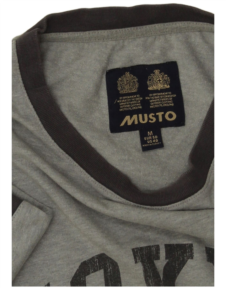 MUSTO Camiseta gráfica para hombre Top gris medio moteado