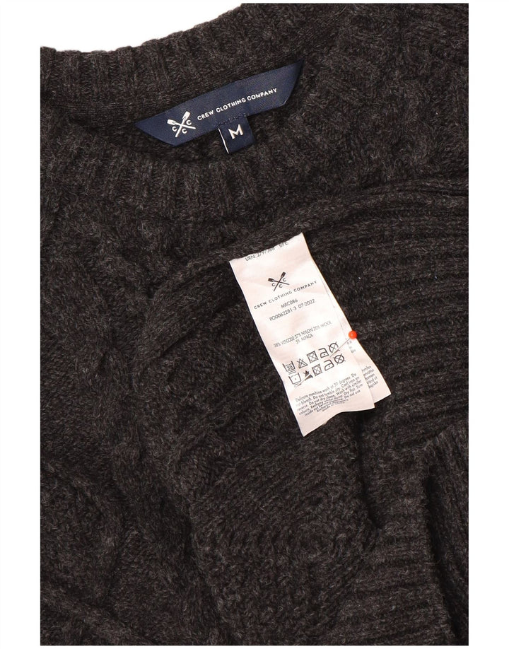 Crew Clothing Jersey con cuello barco para hombre, jersey de viscosa gris medio