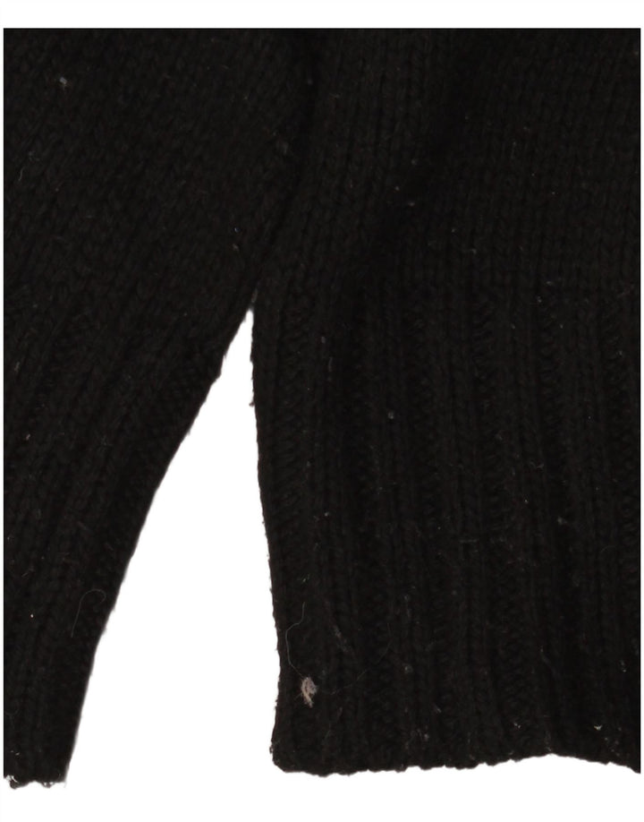 Zara Mujer Suéter De Cuello Alto De Gran Tamaño UK 46 Grande Negro