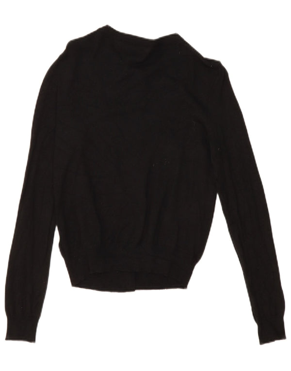 Marks & Spencer Suéter tipo cárdigan corto para mujer UK 10 Small Viscosa negra