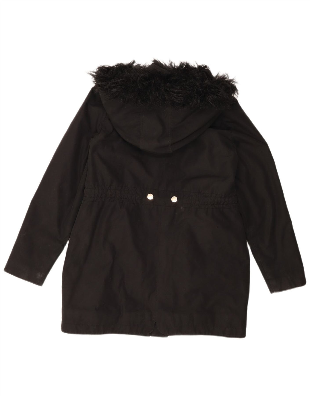 TED BAKER Womens Hooded Parka Jacket Size 2 Small Black Polyester