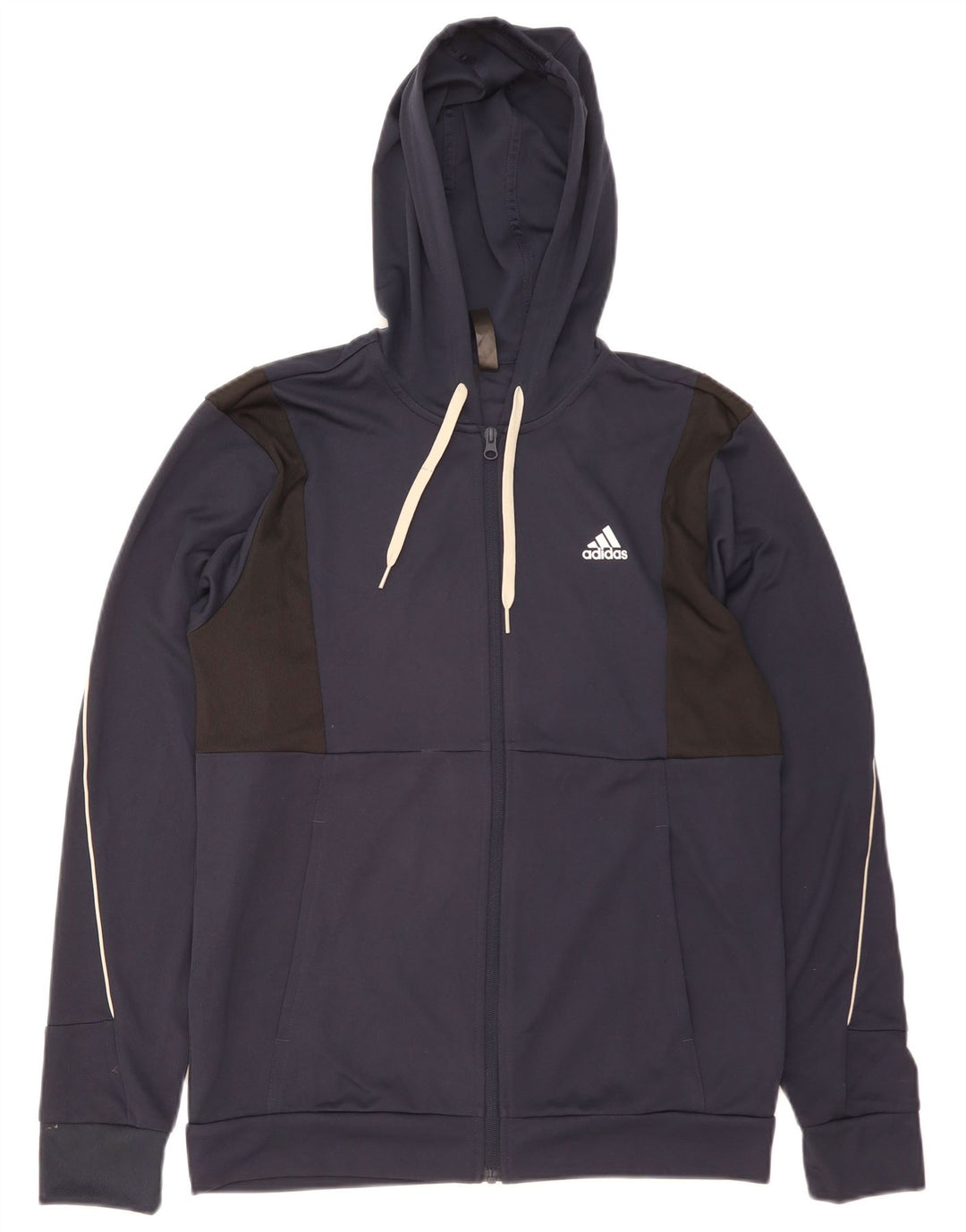 ADIDAS Hombre Aeroready Zip Sudadera con capucha Suéter Medio Azul Marino Poliéster