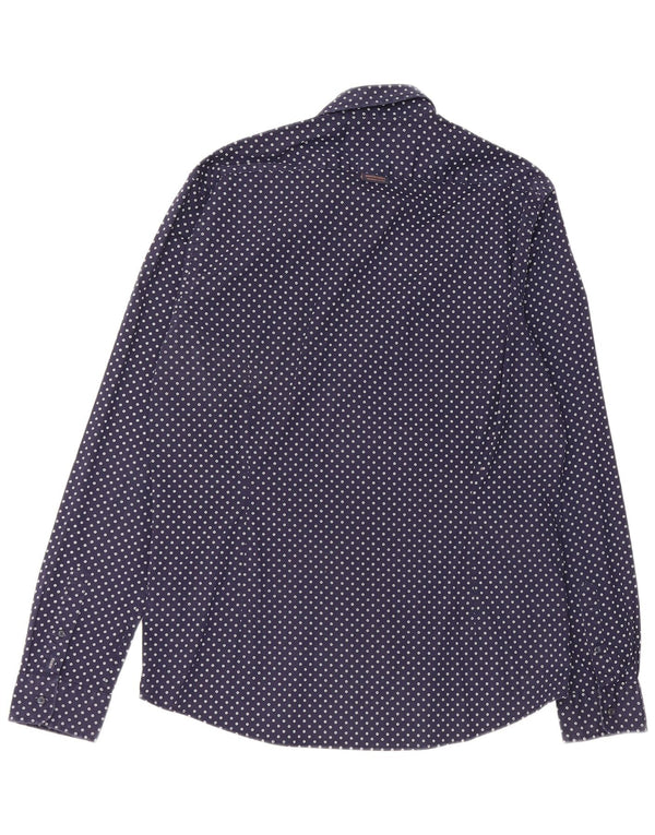 Camisa Scotch & Soda Hombre XL Algodón Moteado Azul Marino