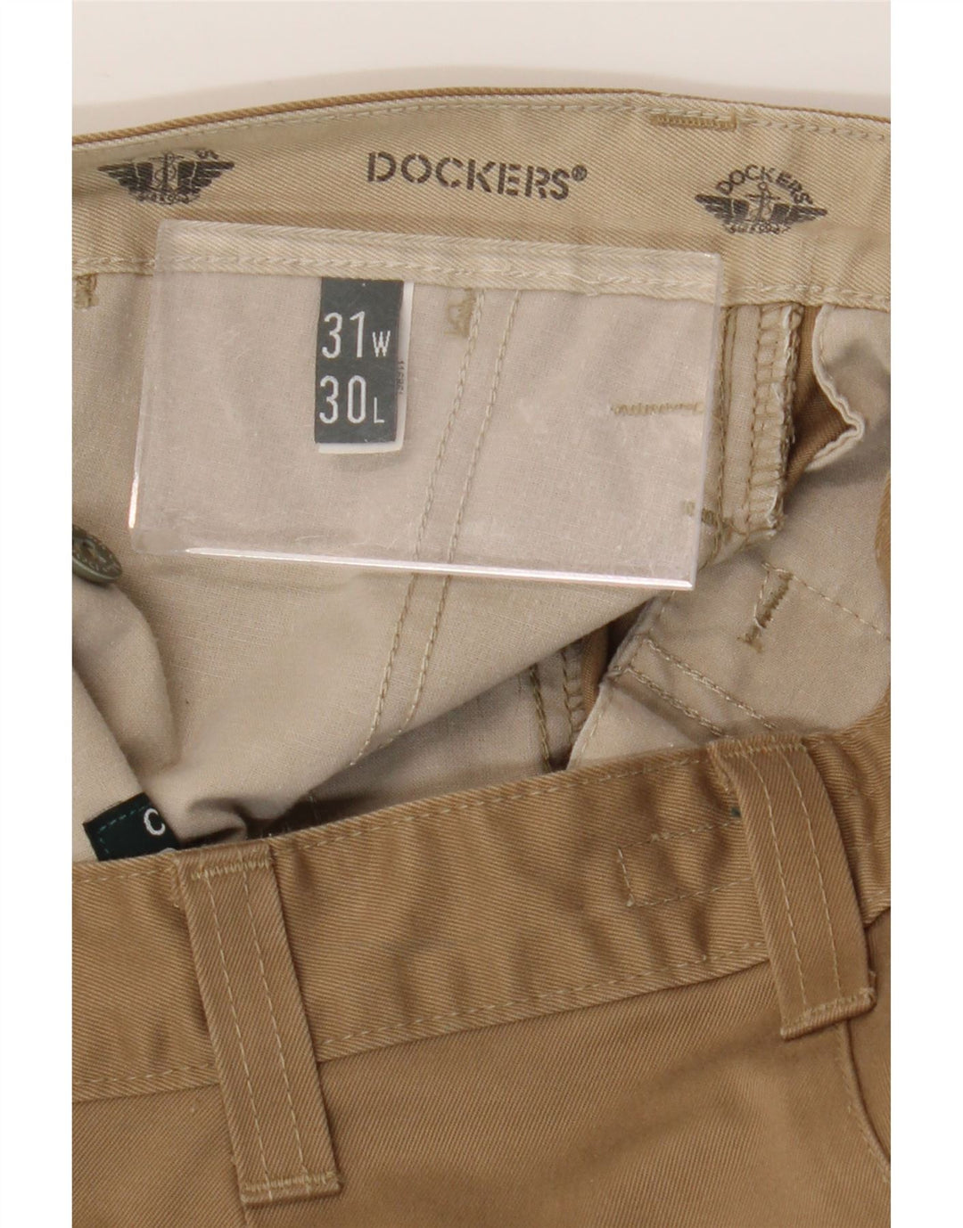 DOCKERS Pantalón chino recto para hombre W31 L30 Algodón beige