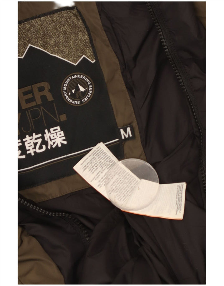 Superdry Chaqueta Acolchada Con Capucha Para Mujer UK 42 Poliéster Caqui Mediano