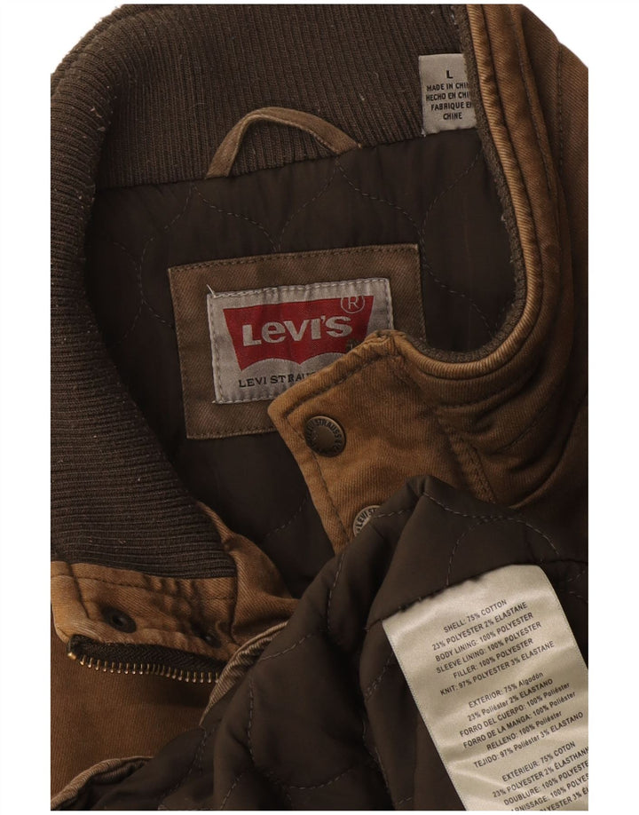 Levi's Chaqueta cortavientos para hombre Reino Unido 40 Grande Algodón marrón