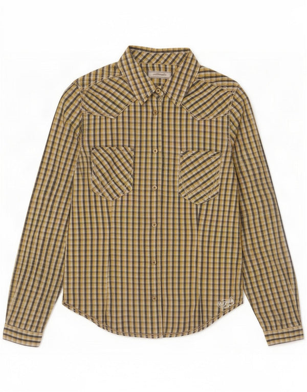 Camisa Wrangler para mujer UK 10 Small Yellow Gingham Cotton