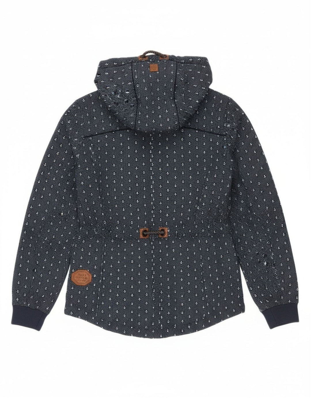 Naketano Chaqueta cortavientos con capucha para mujer UK 10 Small Azul marino manchado