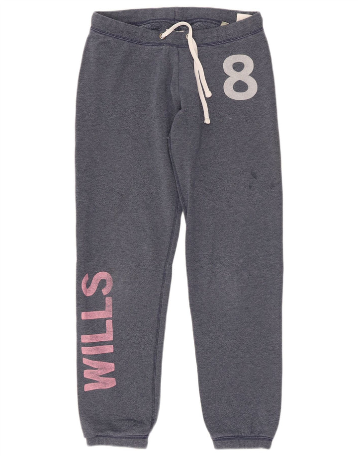 JACK WILLS Pantalones de chándal gráficos para mujer Joggers UK 8 Small Azul marino
