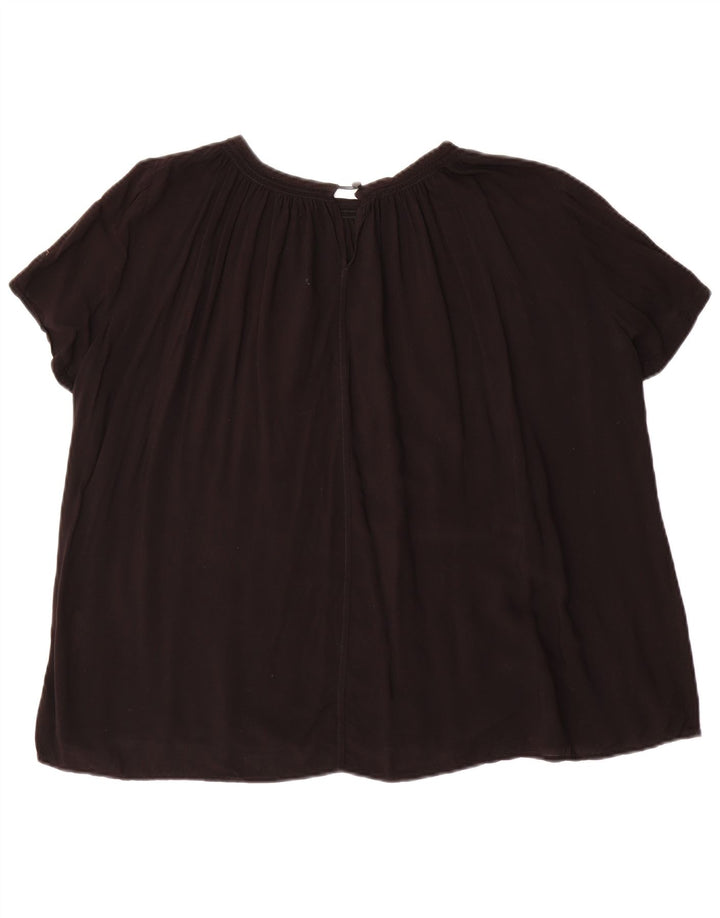 Benetton Blusa Extragrande Mujer UK 46 Large Viscosa Negra
