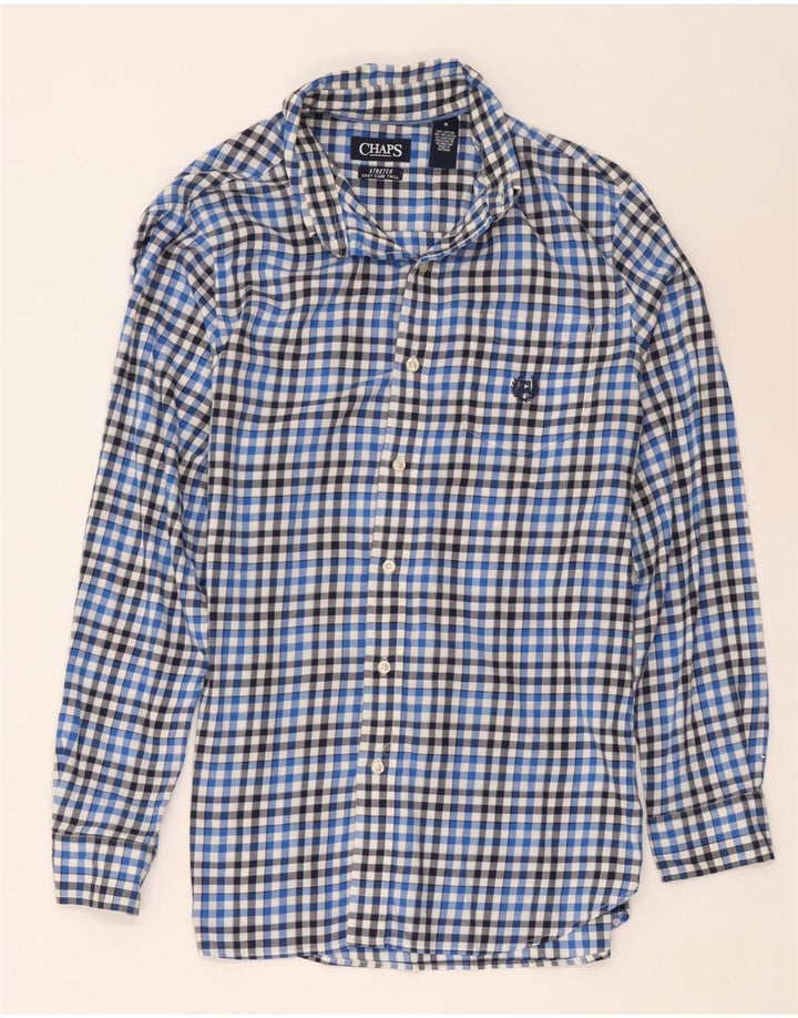 Camisa Chaps Hombre Algodón Cuadros Azul Medio