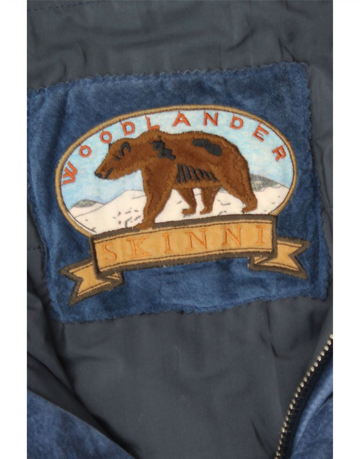 Chaqueta de ante vintage para hombre IT 50 Modal azul grande