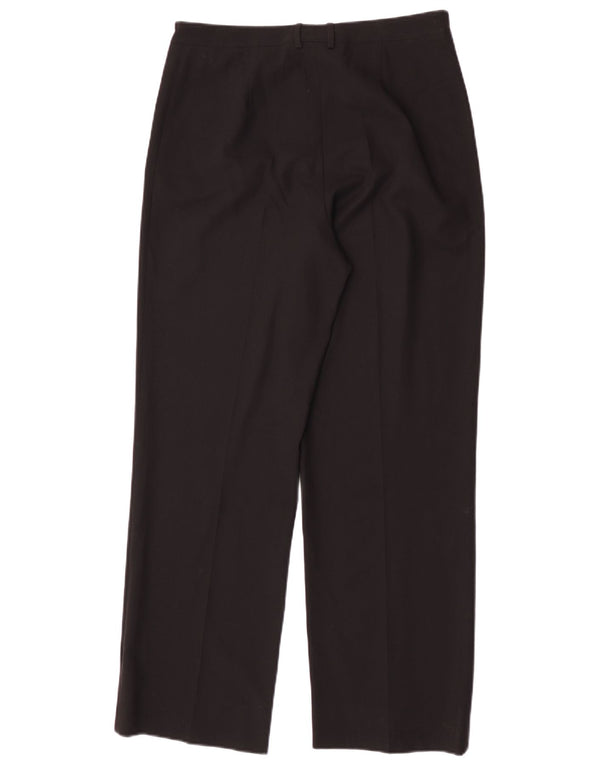 Burberry Pantalones casuales rectos para mujer UK 12 Medium W30 L30 Lana negra