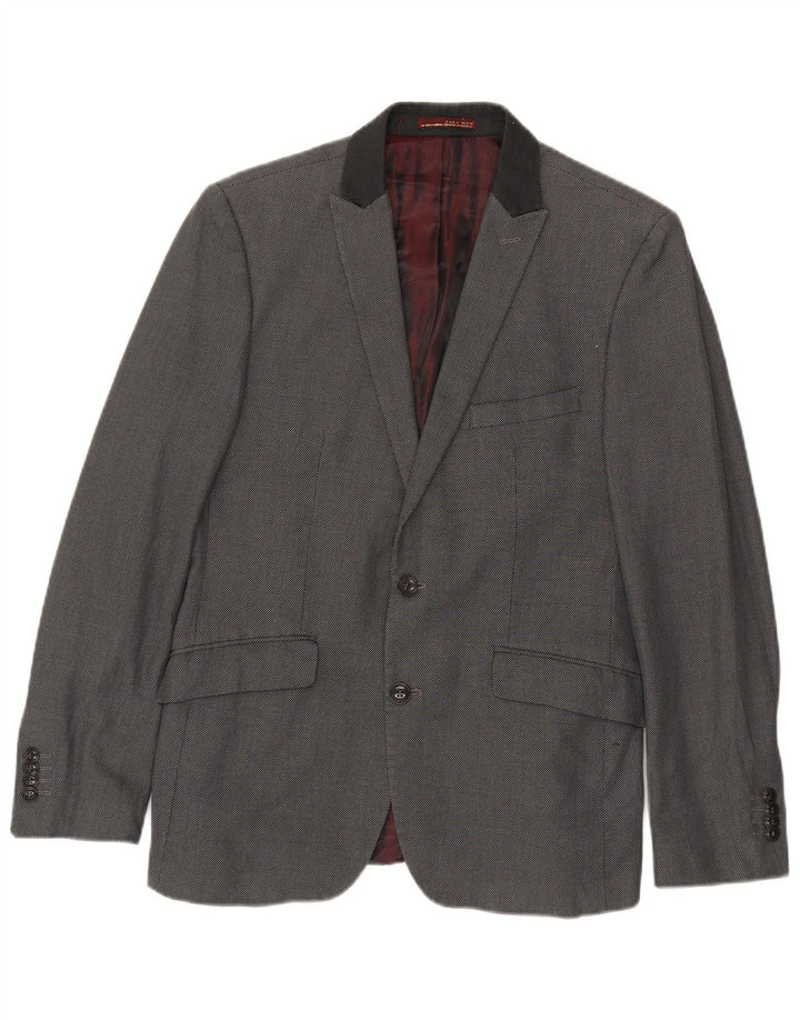 Zara Chaqueta Blazer De 2 Botones Para Hombre EU 48 Algodón Gris Medio