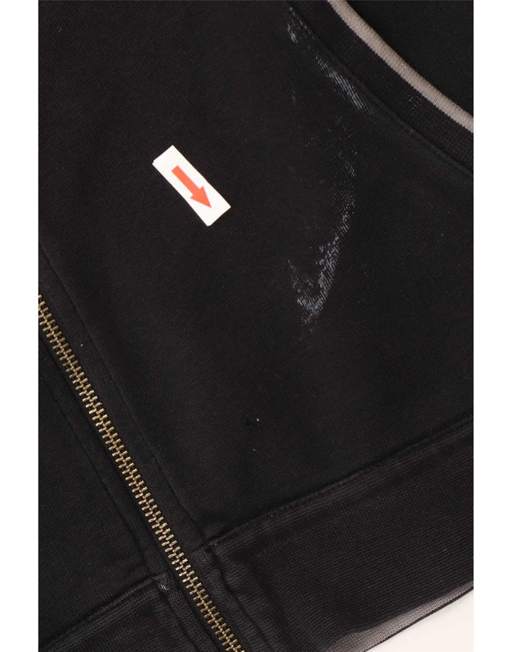 Armani - Sudadera con capucha y cremallera para hombre, talla grande, algodón negro