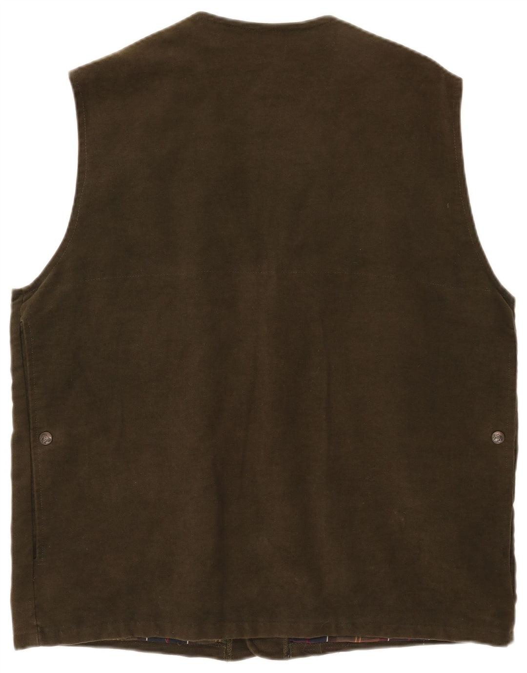 VINTAGE Chaleco utilitario para hombre Reino Unido 42 XL Algodón caqui