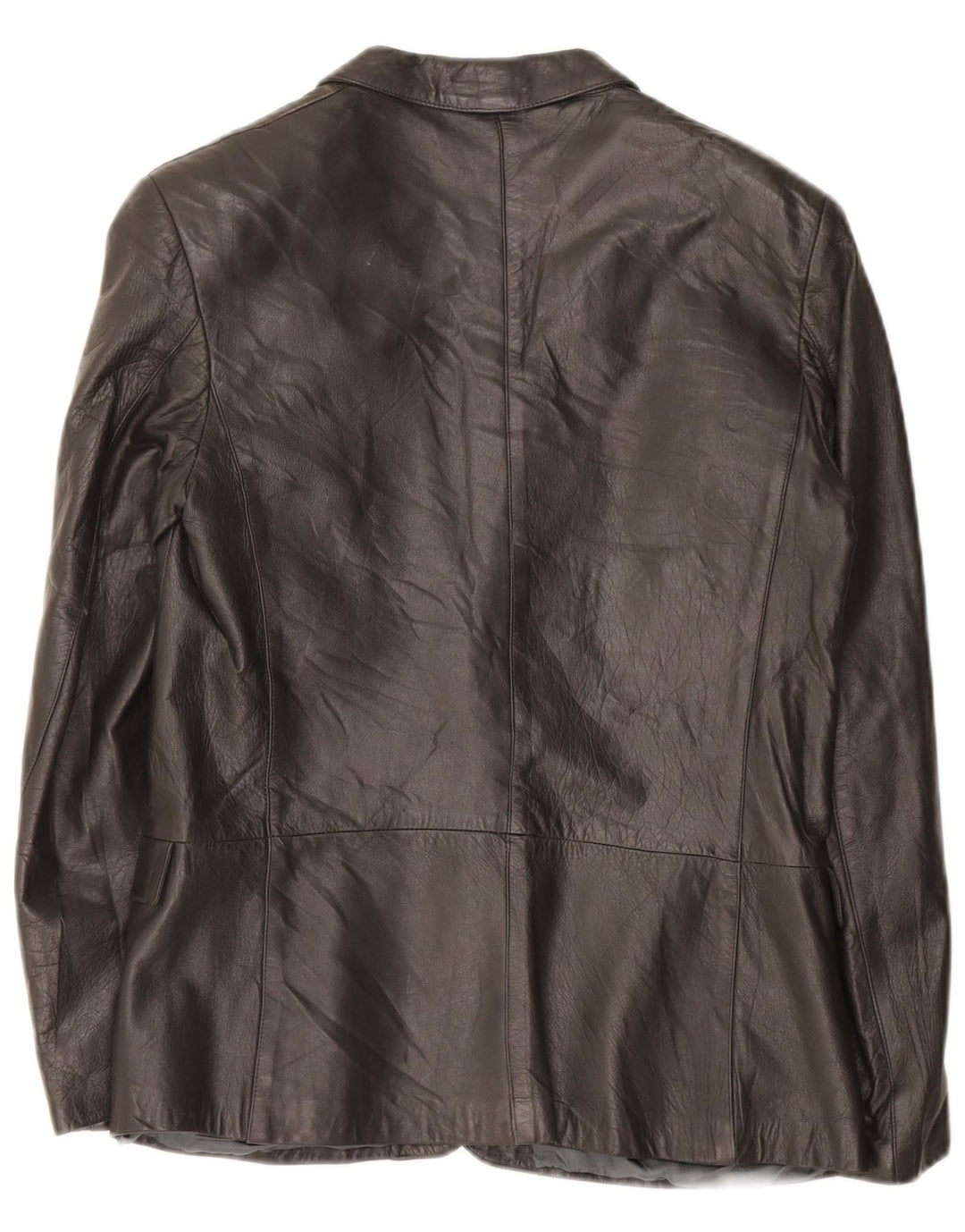 VINTAGE Womens Leather Jacket IT 44 Medium Black Leather