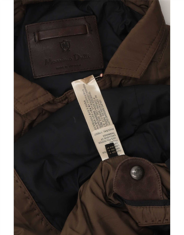Massimo Dutti Chaqueta Acolchada Hombre UK 42 XL Marrón Poliéster