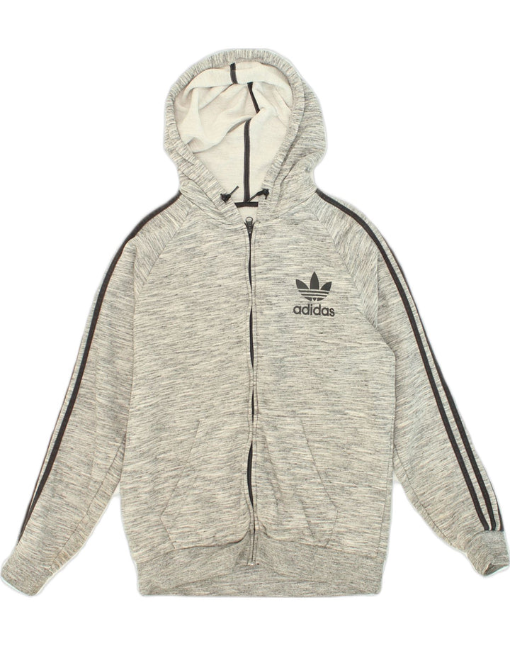 ADIDAS Sudadera con capucha y cremallera para hombre Algodón gris medio
