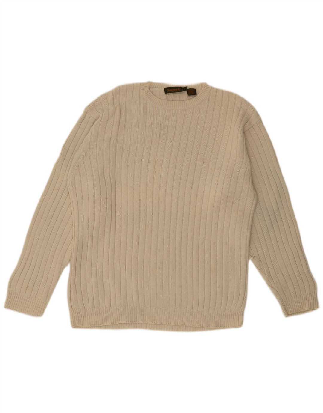 Timberland Jersey De Cuello Redondo Para Hombre Jersey De Algodón Beige Medio