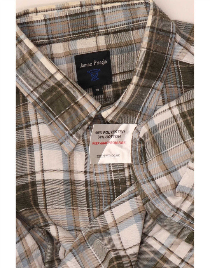 Camisa de franela para hombre James Pringle Poliéster a cuadros gris medio