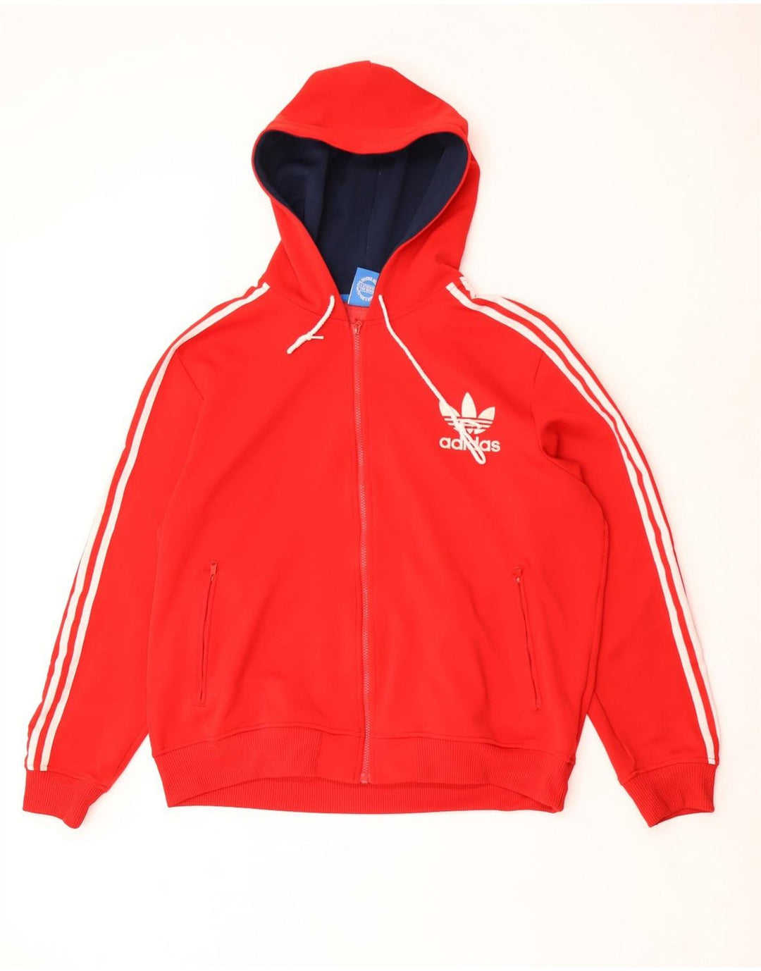 Adidas Sudadera con capucha y cremallera para hombre XL Poliéster rojo