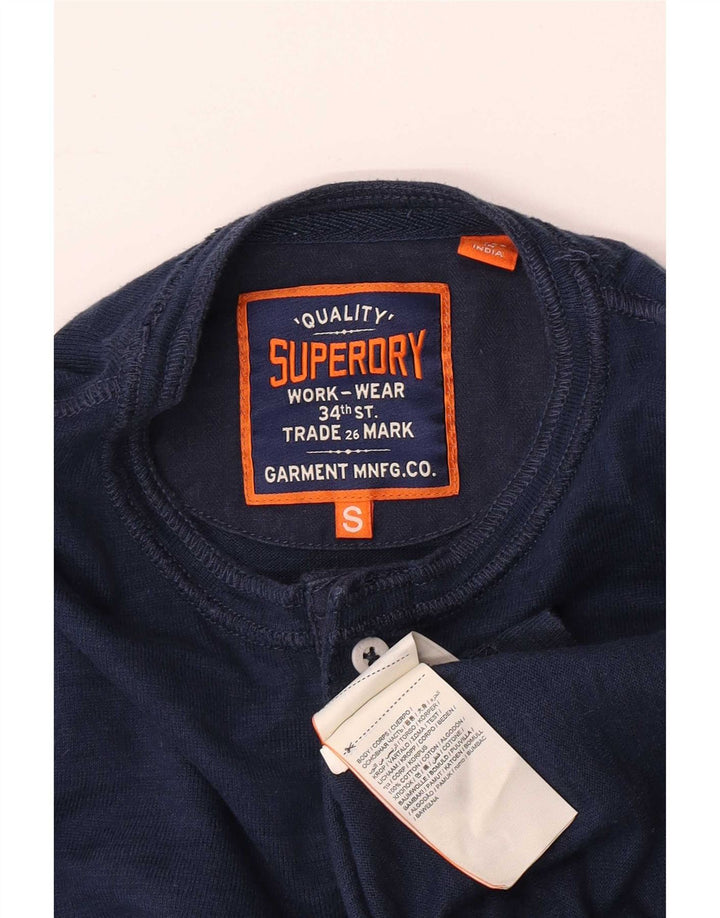Superdry Hombre Top Manga Larga Pequeño Algodón Azul Marino