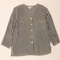 MARINA RINALDI Womens Shirt Blouse Size 17 Small Black Striped Silk Vintage Marina Rinaldi and Second-Hand Marina Rinaldi from Messina Hembry 
