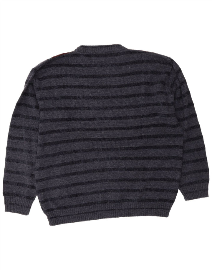 Fiume Jersey para Hombre con Estampado Abstracto y Cuello Redondo XL Azul Marino a Rayas