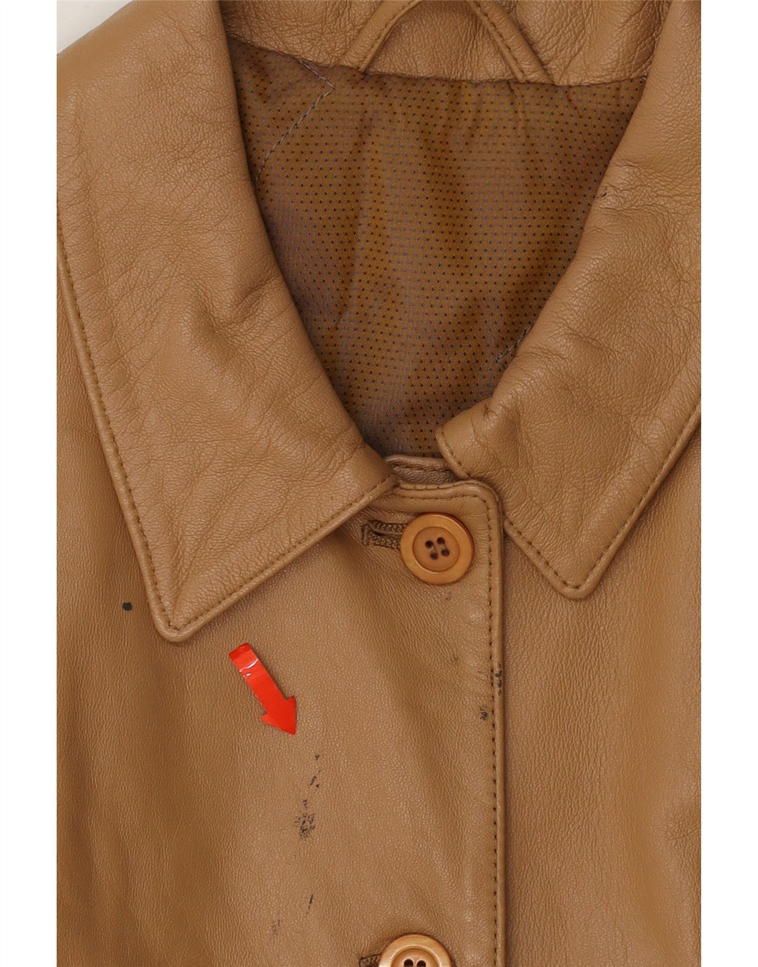 VINTAGE Womens Leather Coat IT 44 Medium Beige Sheepskin Vintage Vintage and Second-Hand Vintage from Messina Hembry 